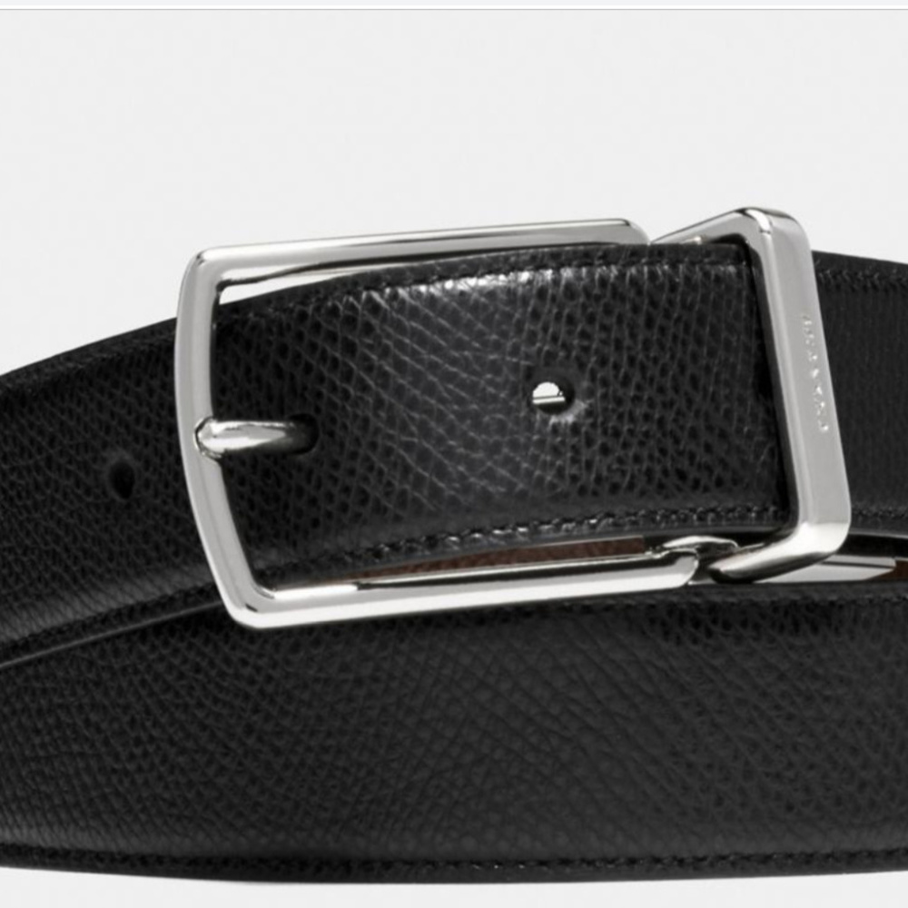 NWT Coach Belt in Crossgrain Leather Black / Brown